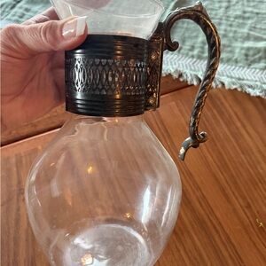 Vintage Iced Beverage Service Set | Glass & Metal | Edwardian Style Decor